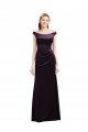 Satin Off the Shoulder Long Cap Sleeves Bridesmaid Dress Norwich