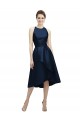 Satin Halter Neck Tea Length Sleeveless High Low Bridesmaid Dress Norwich