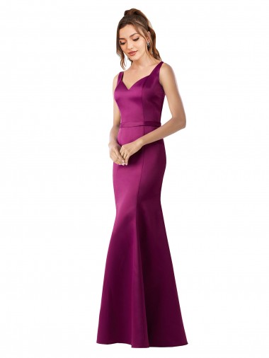 Open Back Satin Bateau Neck Long Sleeveless Black Tie Evening Gown / Prom Dress / Bridesmaid Dress Norwich