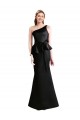 Black Satin One Shoulder Long Sleeveless Bridesmaid Dress Norwich