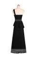 Black Satin One Shoulder Long Sleeveless Bridesmaid Dress Norwich