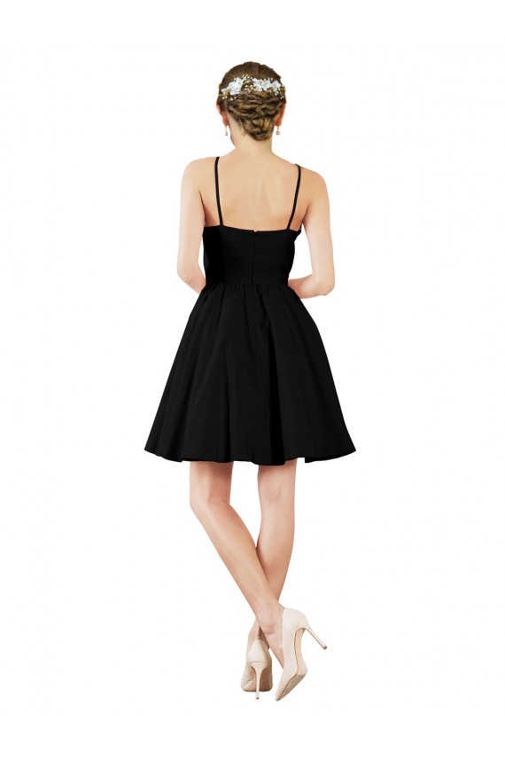 Open Back Satin Halter Neck Knee Length Sleeveless Bridesmaid Gown Norwich