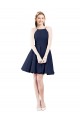 Open Back Satin Halter Neck Knee Length Sleeveless Bridesmaid Gown Norwich