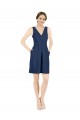 Open Back Satin V-Neck Knee Length Sleeveless Evening Gown / Bridesmaid Dress Norwich