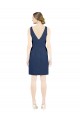 Open Back Satin V-Neck Knee Length Sleeveless Evening Gown / Bridesmaid Dress Norwich