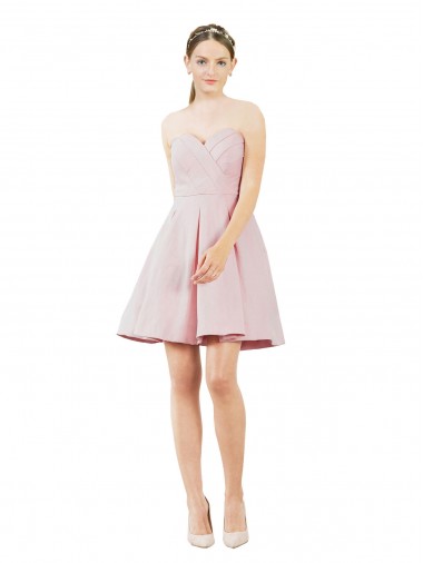 Satin Sweetheart Knee Length Sleeveless Evening Gown / Bridesmaid Dress Norwich