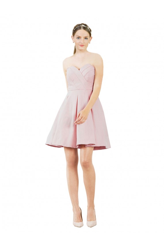 Satin Sweetheart Knee Length Sleeveless Evening Gown / Bridesmaid Dress Norwich