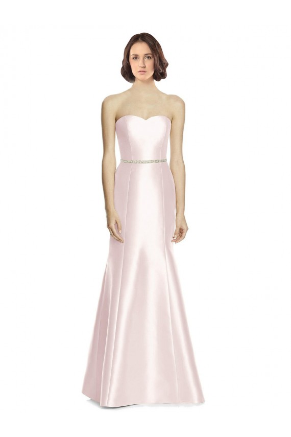 Pink Satin Sweetheart Long Sleeveless Bridesmaid Dress Norwich
