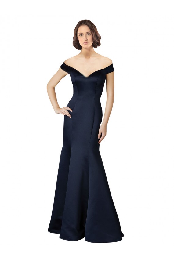 Satin Off the Shoulder Long Cap Sleeves Prom Dress / Bridesmaid Dress Norwich