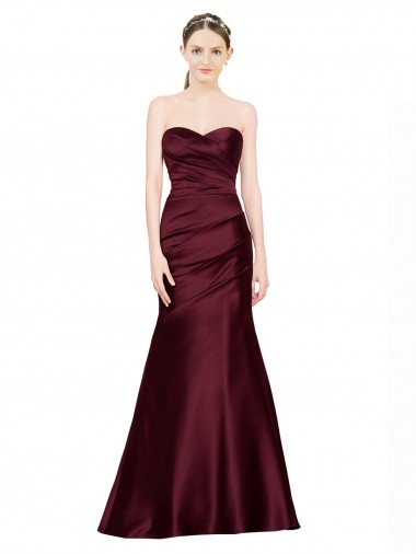 Low Back Satin Sweetheart Long Sleeveless Formal Evening Gown / Prom Dress / Bridesmaid Dress Norwich