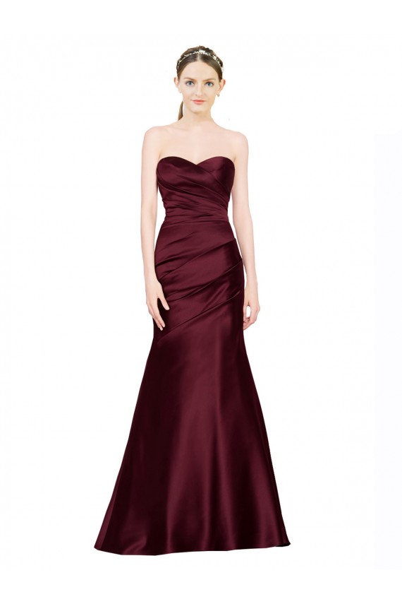 Low Back Satin Sweetheart Long Sleeveless Formal Evening Gown / Prom Dress / Bridesmaid Dress Norwich