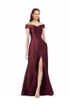 Satin Off the Shoulder Long Cap Sleeves Black Tie Evening Gown / Prom Dress / Bridesmaid Dress Norwich