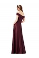 Satin Off the Shoulder Long Cap Sleeves Black Tie Evening Gown / Prom Dress / Bridesmaid Dress Norwich