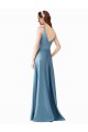 Satin High Neck Long Sleeveless Black Tie Prom Dress / Bridesmaid Dress Norwich