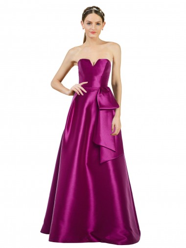 Satin V-Neck Long Sleeveless Prom Dress / Bridesmaid Dress Norwich