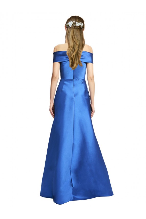 Satin Off the Shoulder Long Sleeveless Black Tie Evening Gown / Prom Dress / Bridesmaid Dress Norwich