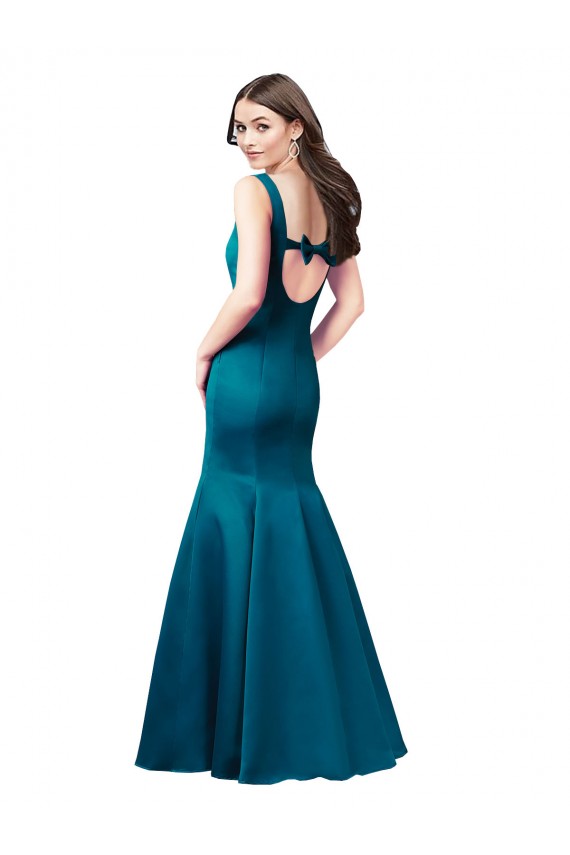 Satin Bateau Neck Long Sleeveless Prom Dress / Bridesmaid Dress Norwich