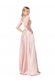 Pink Satin Off the Shoulder Long Sleeveless Formal Evening Gown / Prom Dress / Bridesmaid Dress Norwich
