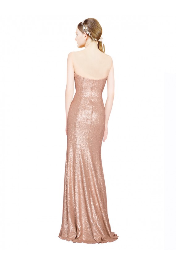 Low Back Sequin Sweetheart Long Sleeveless Formal Evening Gown / Prom Dress / Bridesmaid Dress Norwich