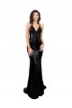 Open Back Sequin V-Neck Long Sleeveless Black Tie Evening Gown / Prom Dress / Bridesmaid Dress Norwich