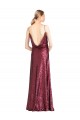 Burgundy Sequin Halter Neck Long Sleeveless Formal Evening Gown / Prom Dress / Bridesmaid Dress Norwich