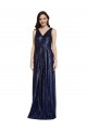 V-Back Dark Navy Sequin V-Neck Long Sleeveless Formal Evening Gown / Prom Dress / Bridesmaid Dress Norwich