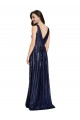 V-Back Dark Navy Sequin V-Neck Long Sleeveless Formal Evening Gown / Prom Dress / Bridesmaid Dress Norwich