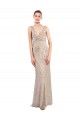 V-Back Silver Sequin & Sparkling Sequin V-Neck Long Sleeveless Formal Evening Gown / Prom Dress / Bridesmaid Dress Norwich