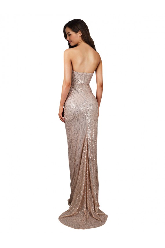Low Back Sequin Scoop Neck Long Sleeveless Formal Evening Gown / Prom Dress / Bridesmaid Dress Norwich