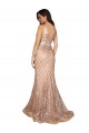 V-Back Sequin & Sparkling Sequin V-Neck Long Sleeveless Formal Plus Size Evening Gown / Prom Dress / Bridesmaid Dress Norwich