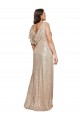 Sequin V-Neck Long Sleeveless Black Tie Plus Size Evening Gown / Prom Dress / Bridesmaid Dress Norwich