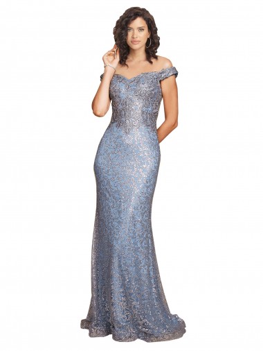Sequin Off the Shoulder Long Sleeveless Formal Evening Gown / Prom Dress / Bridesmaid Dress Norwich