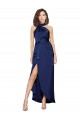 Sapphire Silk like Satin Halter Neck Long Sleeveless High Low Evening Gown / Prom Dress / Bridesmaid Dress Norwich
