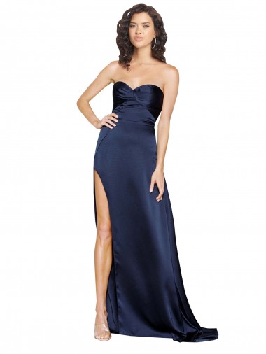 Low Back Silk like Satin Sweetheart Long Sleeveless Formal Evening Gown / Prom Dress / Bridesmaid Dress Norwich