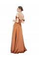 Low Back Silk like Satin Spaghetti Straps Long Cold Shoulder Formal Evening Gown / Prom Dress / Bridesmaid Dress Norwich
