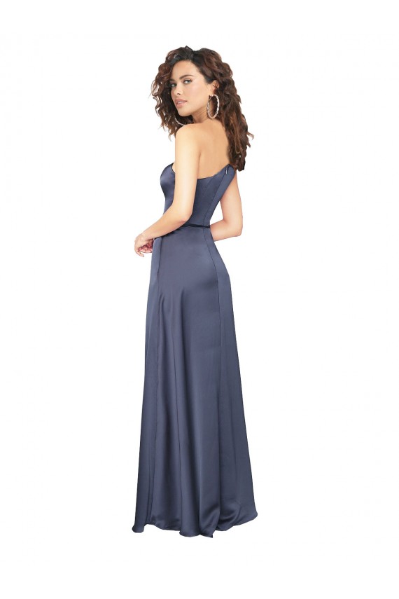 Dusk Silk like Satin One Shoulder Long Sleeveless Formal Evening Gown / Prom Dress / Bridesmaid Dress Norwich
