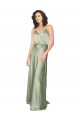 V-Back Silk like Satin V-Neck Long Sleeveless Formal Evening Gown / Bridesmaid Dress Norwich