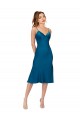 Low Back Silk like Satin V-Neck Midi Length Sleeveless Prom Dress / Bridesmaid Dress Norwich