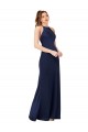 Open Back Silk like Satin High Neck Long Sleeveless Formal Evening Gown / Prom Dress / Bridesmaid Dress Norwich