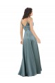 V-Back A-Line Silk like Satin V-Neck Long Sleeveless Formal Evening Gown / Prom Dress / Bridesmaid Dress Norwich