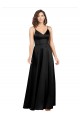 V-Back A-Line Silk like Satin V-Neck Long Sleeveless Formal Evening Gown / Prom Dress / Bridesmaid Dress Norwich