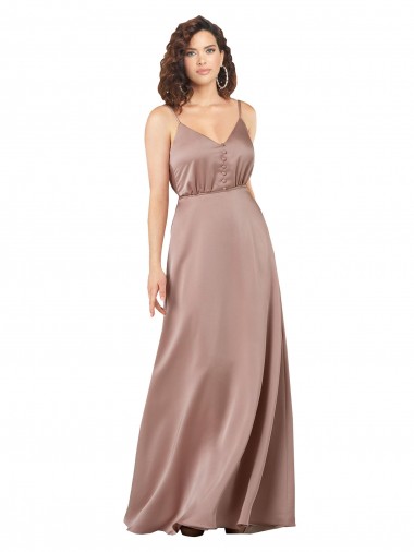 Silk like Satin V-Neck Long Sleeveless Formal Evening Gown / Bridesmaid Dress Norwich