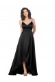 V-Back Silk like Satin V-Neck Long Sleeveless High Low Evening Gown / Prom Dress / Bridesmaid Dress Norwich