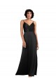 Black Silk like Satin V-Neck Long Sleeveless Formal Evening Gown / Prom Dress / Bridesmaid Dress Norwich