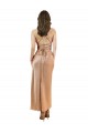 Open Back Rose Gold Silk like Satin Cowl Neck Midi Length Sleeveless Formal Evening Gown / Prom Dress / Bridesmaid Dress Norwich