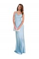 Open Back Light Sky Blue Silk like Satin Cowl Neck Long Sleeveless Formal Evening Gown / Prom Dress / Bridesmaid Dress Norwich