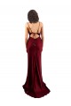 Open Back Burgundy Silk like Satin Cowl Neck Long Sleeveless Formal Evening Gown / Prom Dress / Bridesmaid Dress Norwich