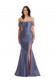 Low Back Silk like Satin Off the Shoulder Long Sleeveless Black Tie Plus Size Evening Gown / Prom Dress / Bridesmaid Dress Norwich