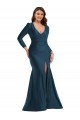 Silk like Satin V-Neck Long Long Sleeves Formal Plus Size Evening Gown / Prom Dress / Bridesmaid Dress Norwich
