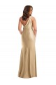 Soft Gold Silk like Satin One Shoulder Long Sleeveless Formal Plus Size Evening Gown / Prom Dress / Bridesmaid Dress Norwich